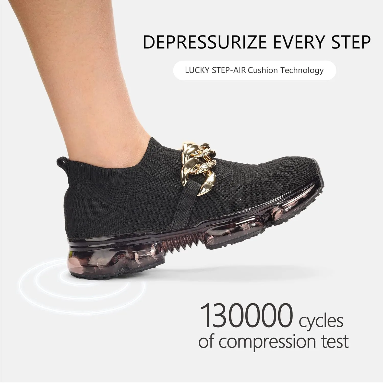 LUCKY STEP Women Air Cushion Fashion Sneakers Breathable Casual Comfortable Lightweight Walking Shoes