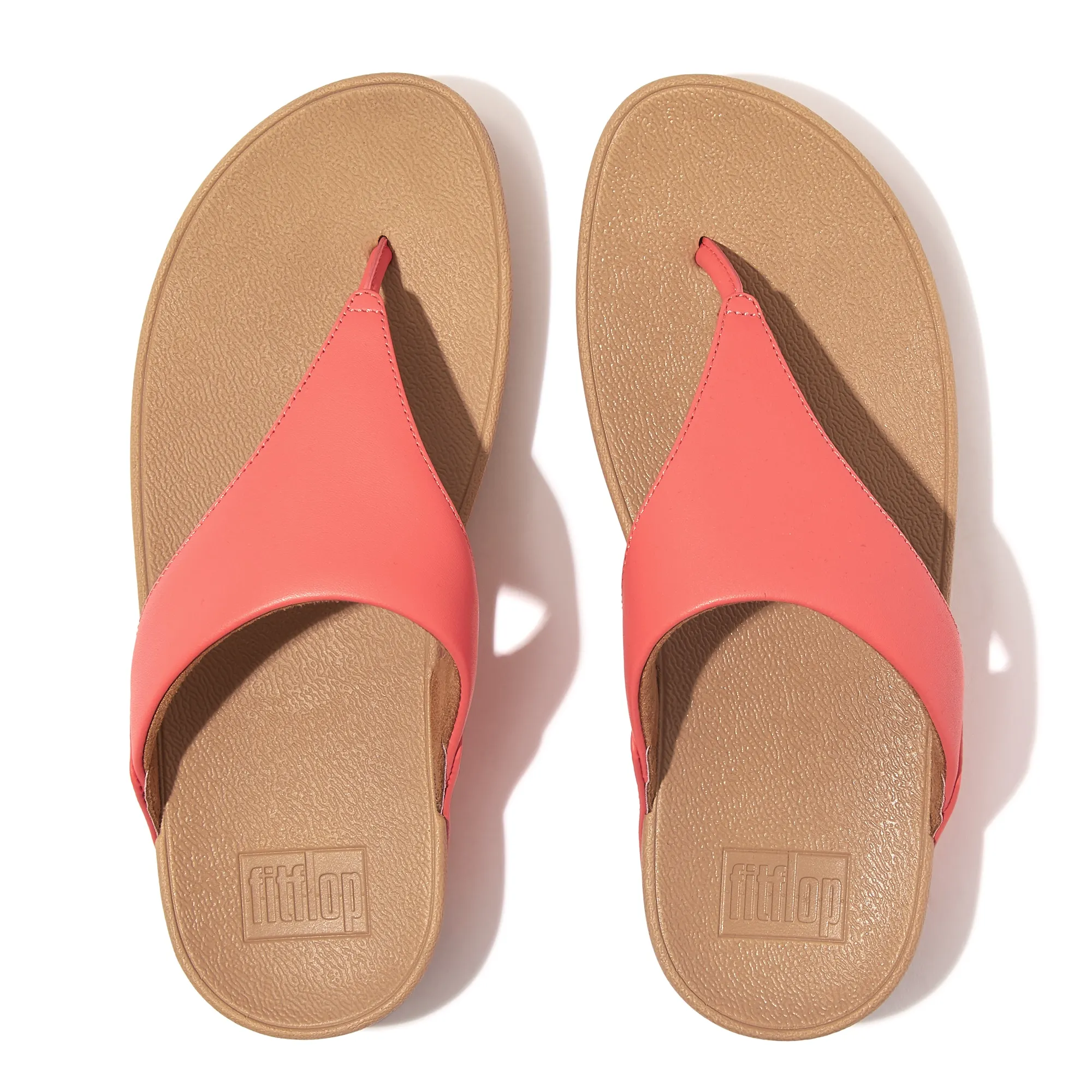 Lulu Leather Toe Post in Rosy Coral