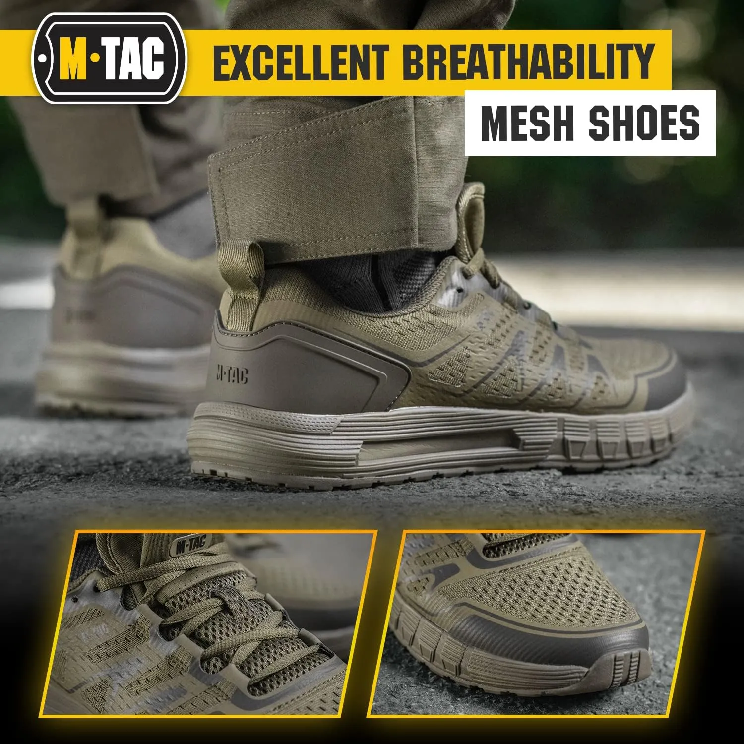 M-Tac Sport Tactical Running Walking Hiking Sneakers for Men - Mesh Lightweight
