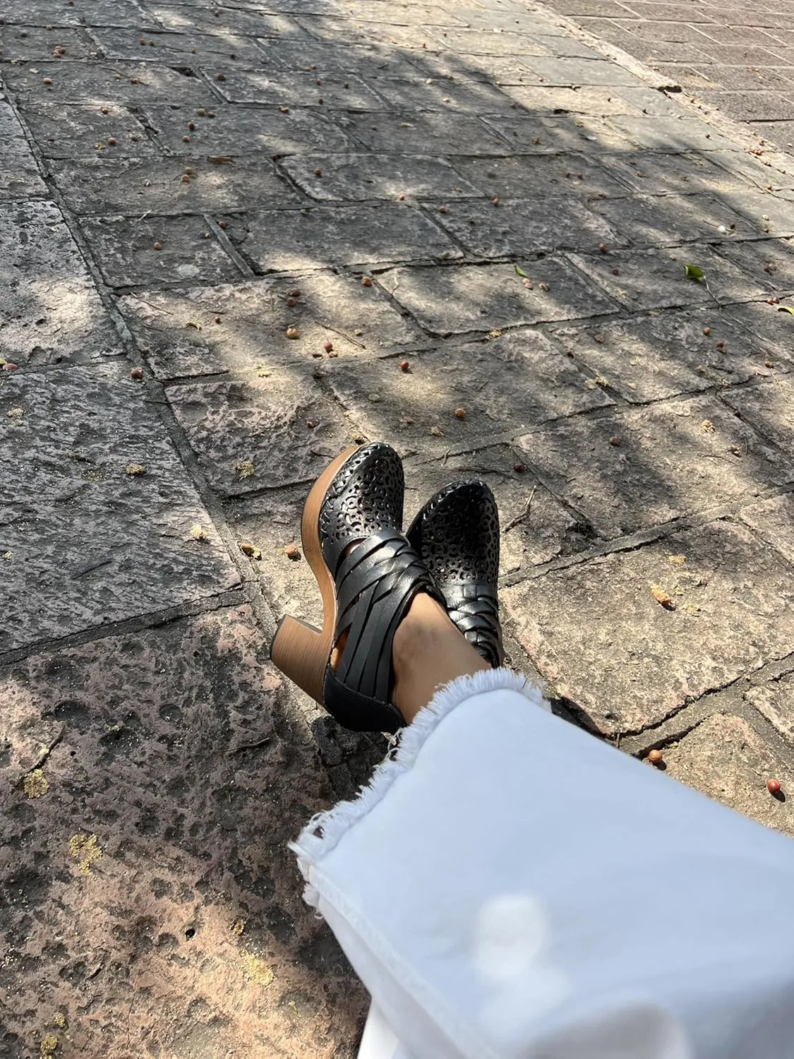 Macarena Collection Women's Flatform Wedge Casual Sandal Huarache Colorful Leather Mexican Style Handcrafted Leather Ankle Boots 4292