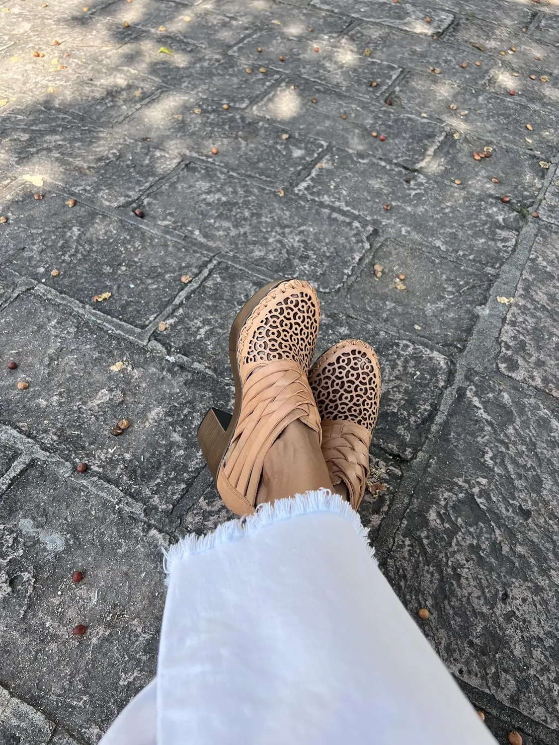 Macarena Collection Women's Flatform Wedge Casual Sandal Huarache Colorful Leather Mexican Style Handcrafted Leather Ankle Boots 4292