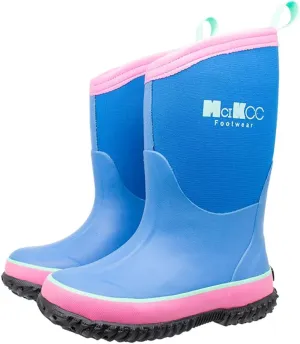 MCIKCC Kids Rubber Rain Boots, Waterproof Solid Classic Pull On Snow Wellies Boot for Children Toddler Boys Girls