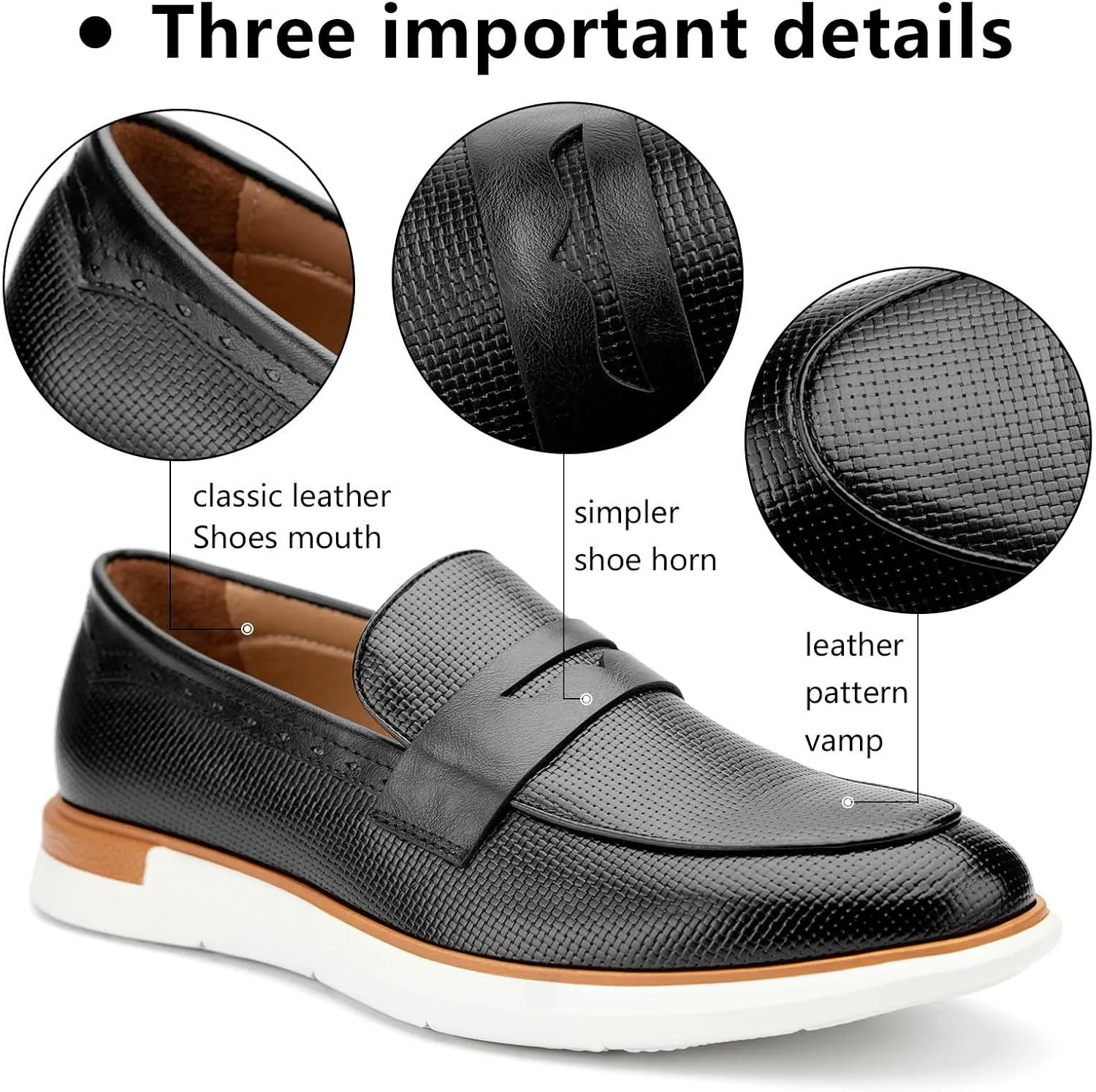 Meijiana Men's Classic Loafers Shoes Faux Leather Loafers Wedding Dress Shoes