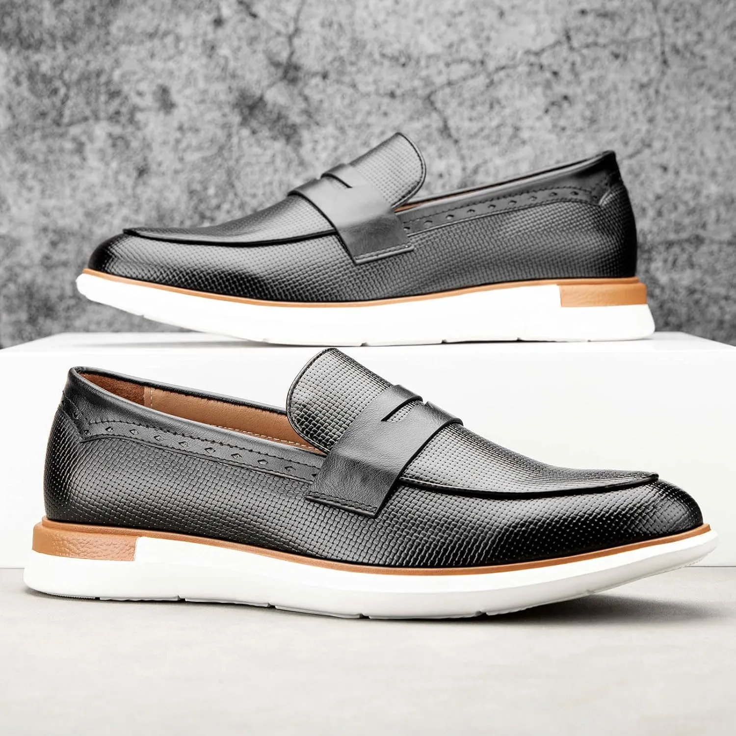 Meijiana Men's Classic Loafers Shoes Faux Leather Loafers Wedding Dress Shoes