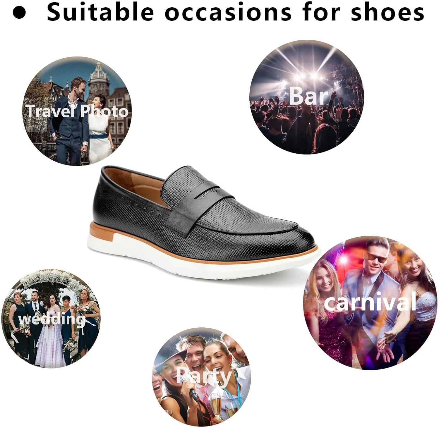Meijiana Men's Classic Loafers Shoes Faux Leather Loafers Wedding Dress Shoes