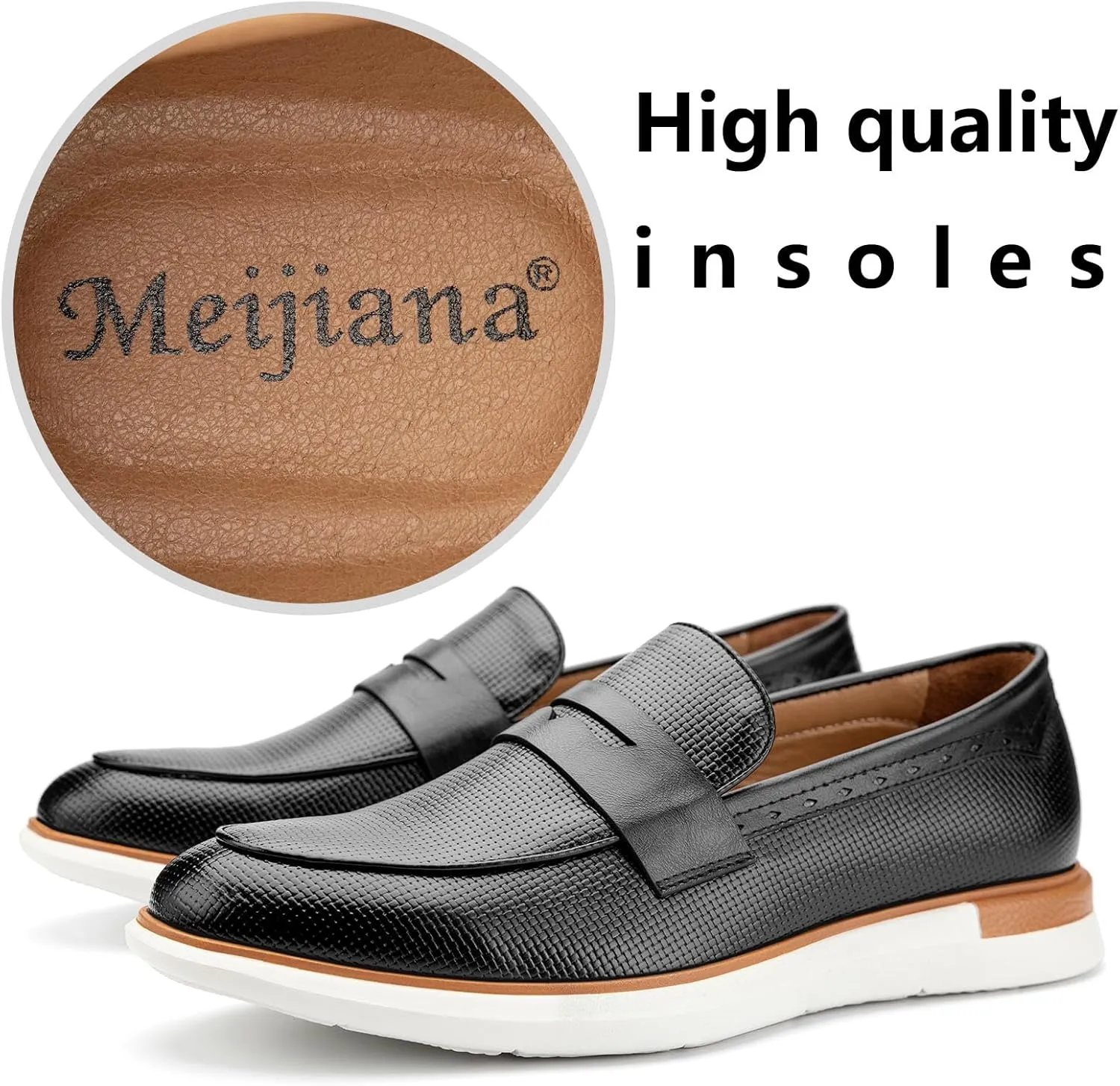 Meijiana Men's Classic Loafers Shoes Faux Leather Loafers Wedding Dress Shoes