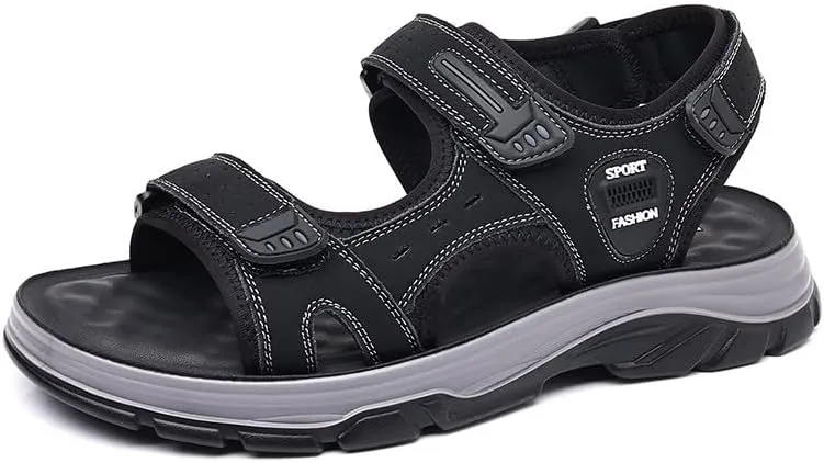 Men's athleisure outdoor sandals, 42, Black