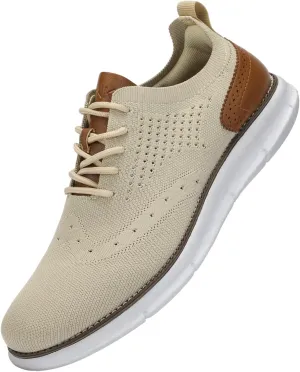 Men's Casual Dress Oxfords Shoes Breathable Knit Leisure Fashion Sneakers Lightweight Comfortable Walking Shoes