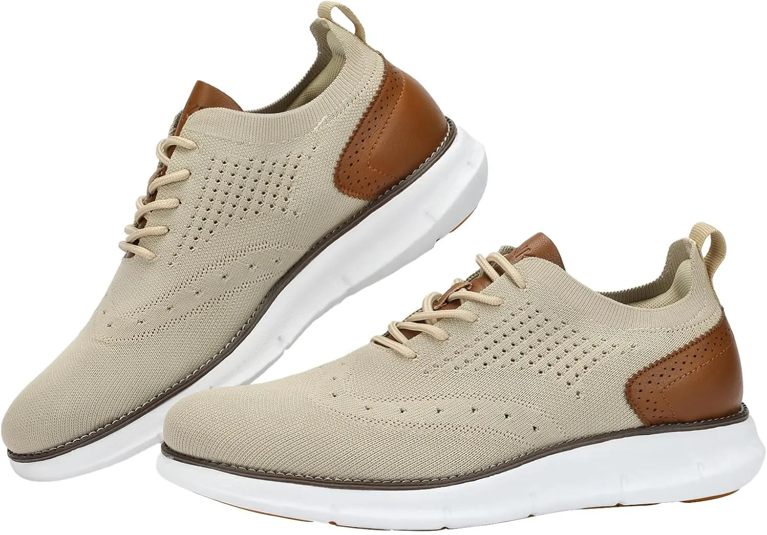 Men's Casual Dress Oxfords Shoes Breathable Knit Leisure Fashion Sneakers Lightweight Comfortable Walking Shoes