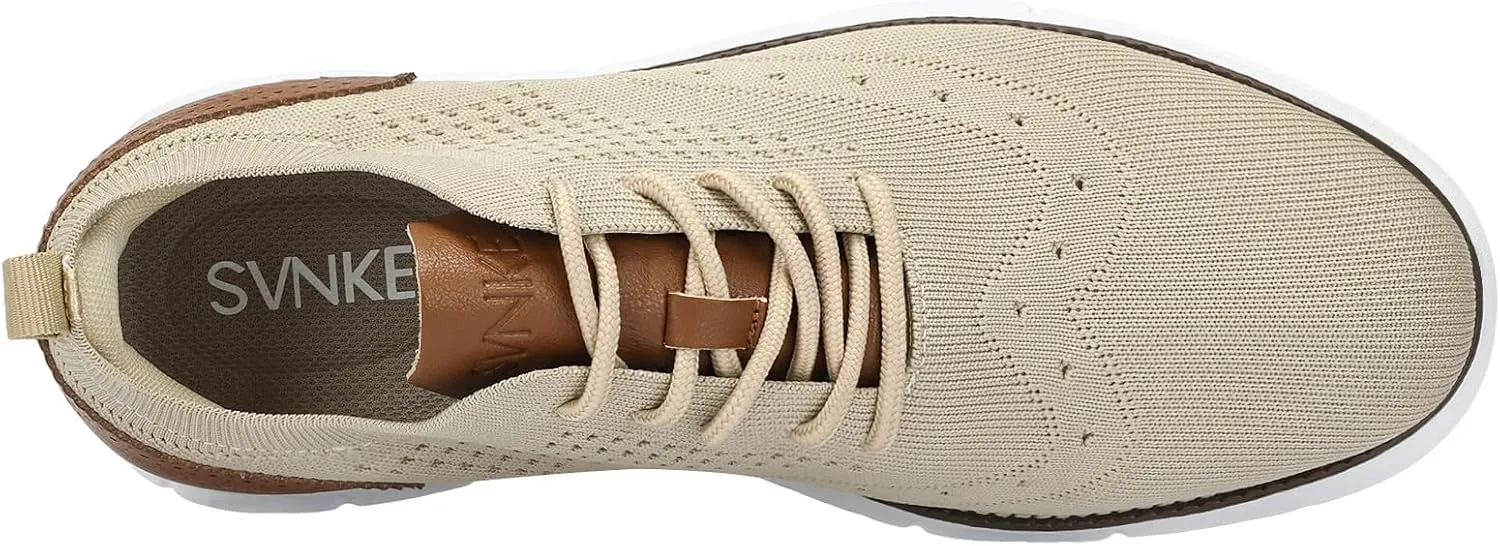 Men's Casual Dress Oxfords Shoes Breathable Knit Leisure Fashion Sneakers Lightweight Comfortable Walking Shoes
