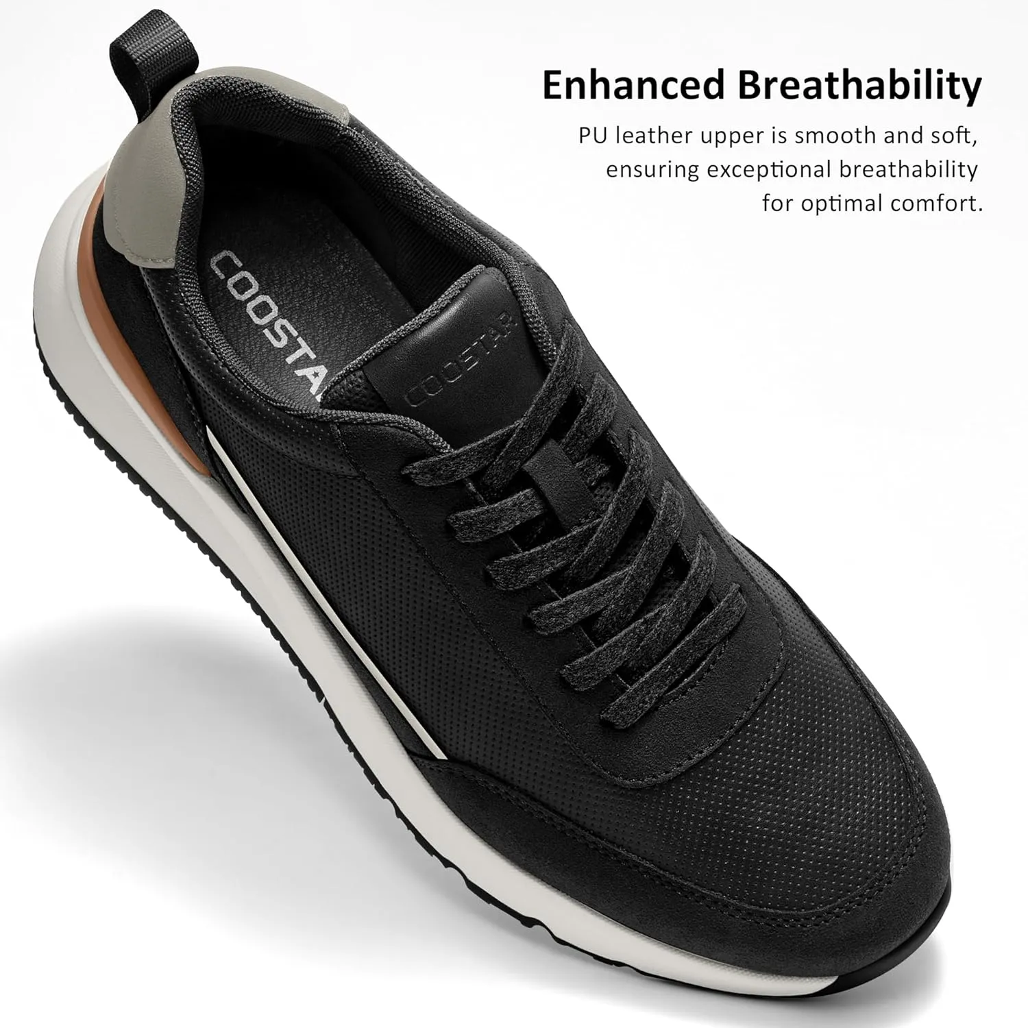 Mens Casual Shoes Comfortable Dress Sneakers Lightweight Lace-up Non Slip Walking Shoes