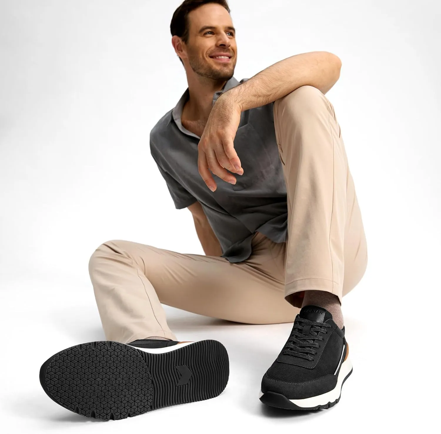 Mens Casual Shoes Comfortable Dress Sneakers Lightweight Lace-up Non Slip Walking Shoes