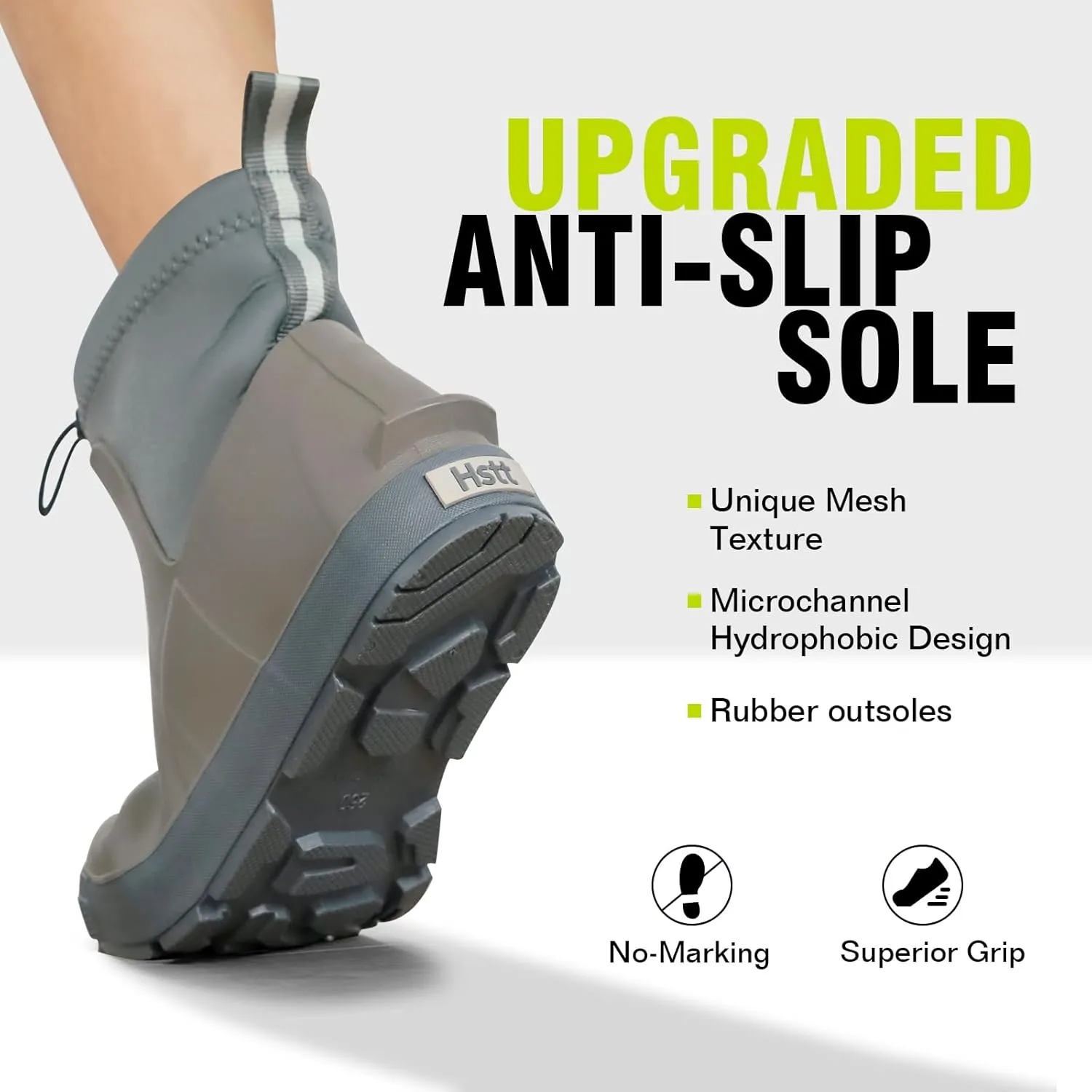 Men's Deck Boots,Ankle Rubber Rain boots Waterproof Anti-Slip Waterproof Shoes, Fishing Boating Boots Water Work Shoes for Men