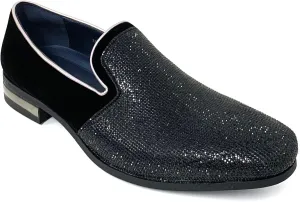 Men's Dress Shoes Glitter Loafers Rhinestone Stage Tuxedo Fashion Slip On Formal Party