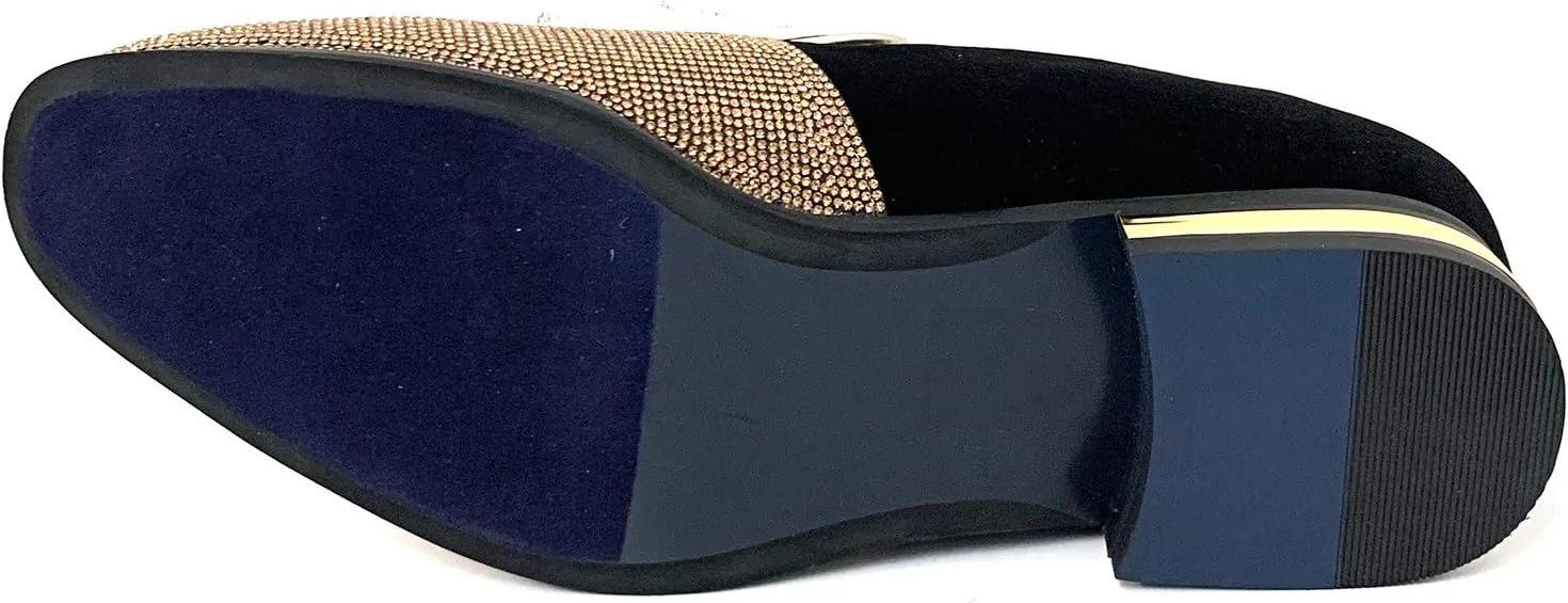 Men's Dress Shoes Glitter Loafers Rhinestone Stage Tuxedo Fashion Slip On Formal Party