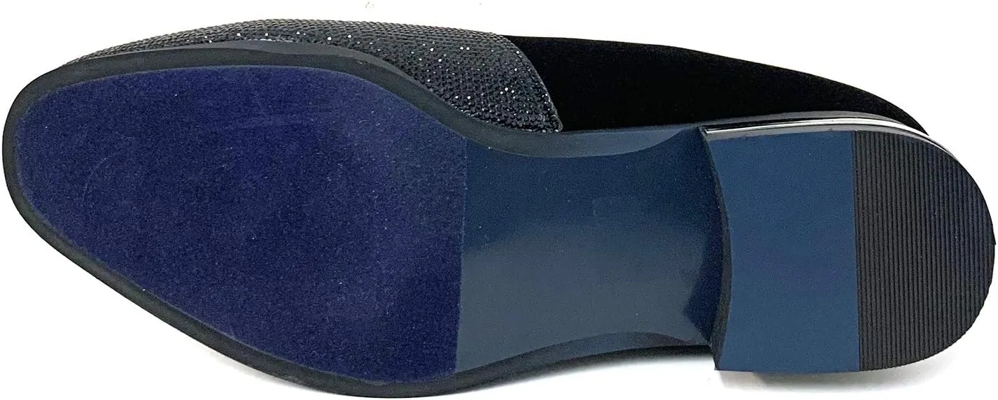 Men's Dress Shoes Glitter Loafers Rhinestone Stage Tuxedo Fashion Slip On Formal Party