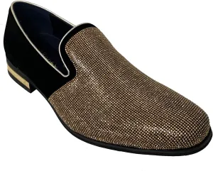 Men's Dress Shoes Glitter Loafers Rhinestone Stage Tuxedo Fashion Slip On Formal Party