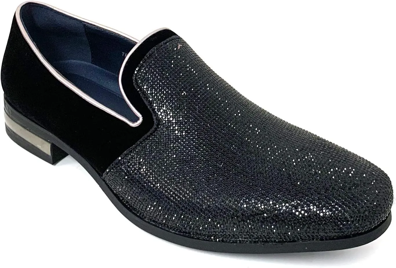 Men's Dress Shoes Glitter Loafers Rhinestone Stage Tuxedo Fashion Slip On Formal Party