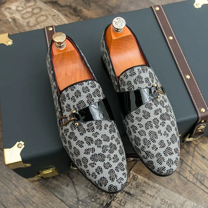 Mens Dress Wedding Party Slip On Shoes Glitter Luxury Penny Loafer Driving Shoes Birtish Formal Smoking Slipper Plus Size 38-47