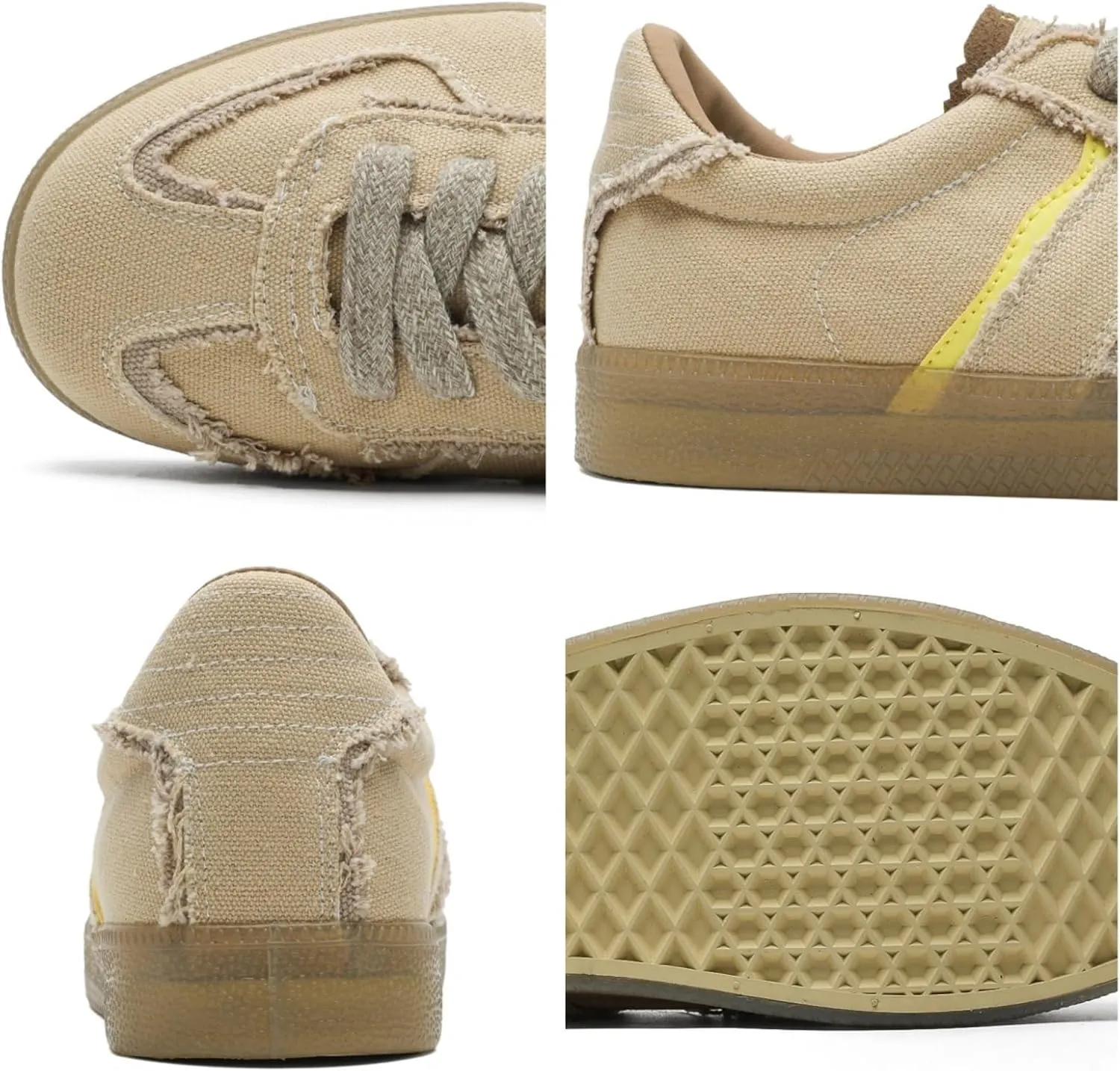 Men's Fashion Breathable Canvas Platform Lace Up Sneakers Casual Retro Non Slip Round Toe Walking Driving Flats Shoes