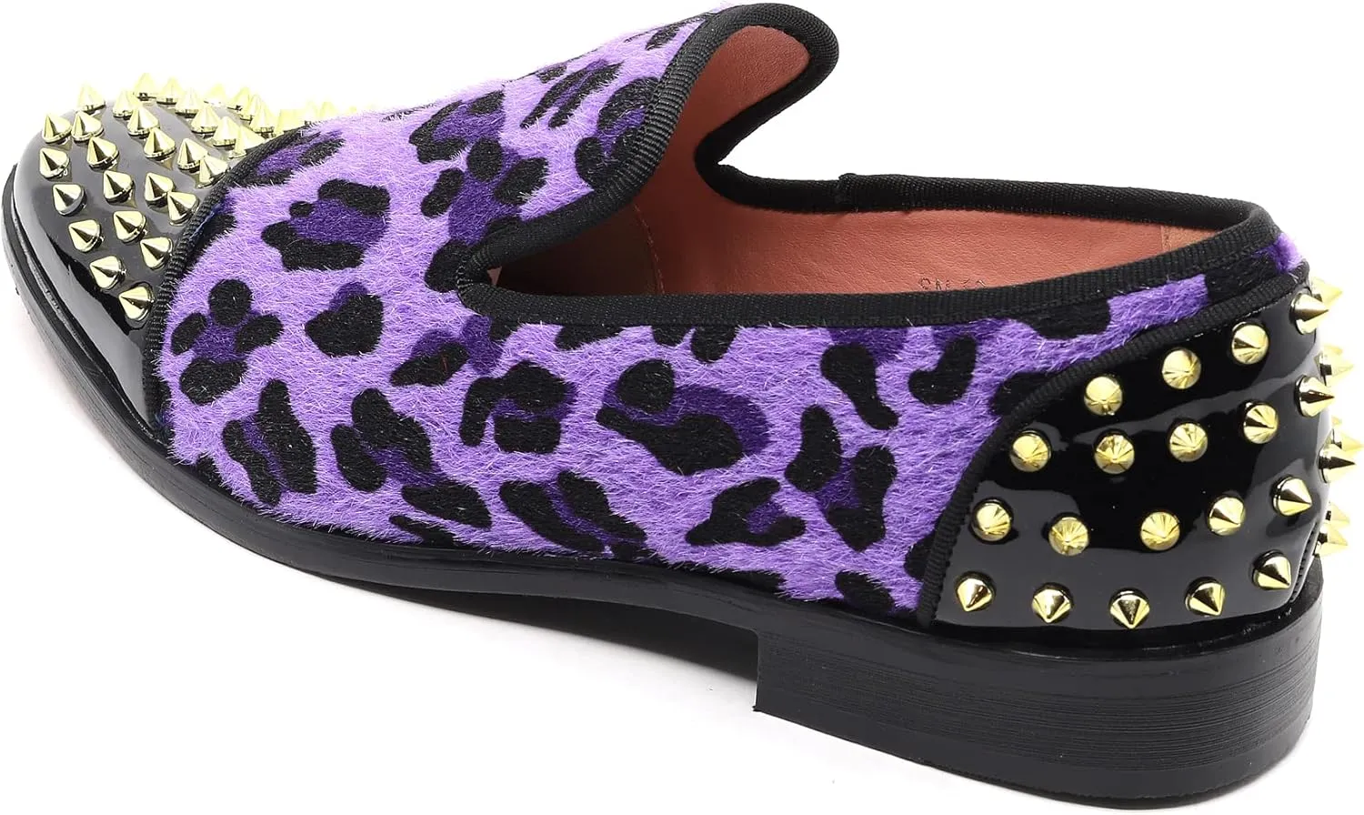 Men's Fashion Leopard Print Smoking Spike Dress Loafers Slip On Shoes SM-59
