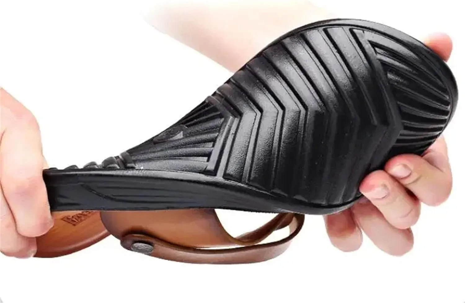Men's Genuine Leather Sandals - Cowhide Casual Beach Slippers