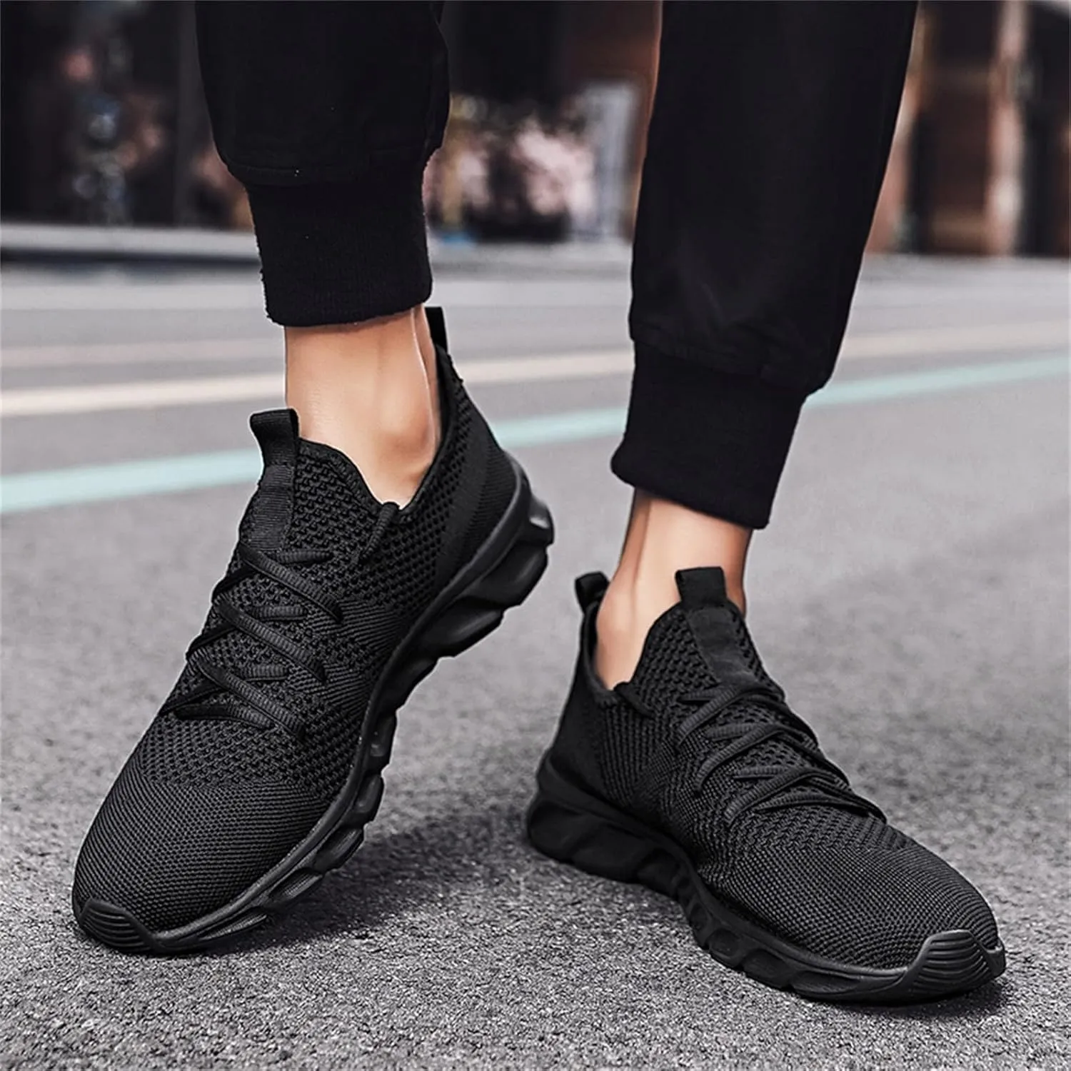 Men's Lace Up Memory Foam Sneakers Lightweight Breathable Slip On Running Shoe Men's Comfortable Canvas Shoes
