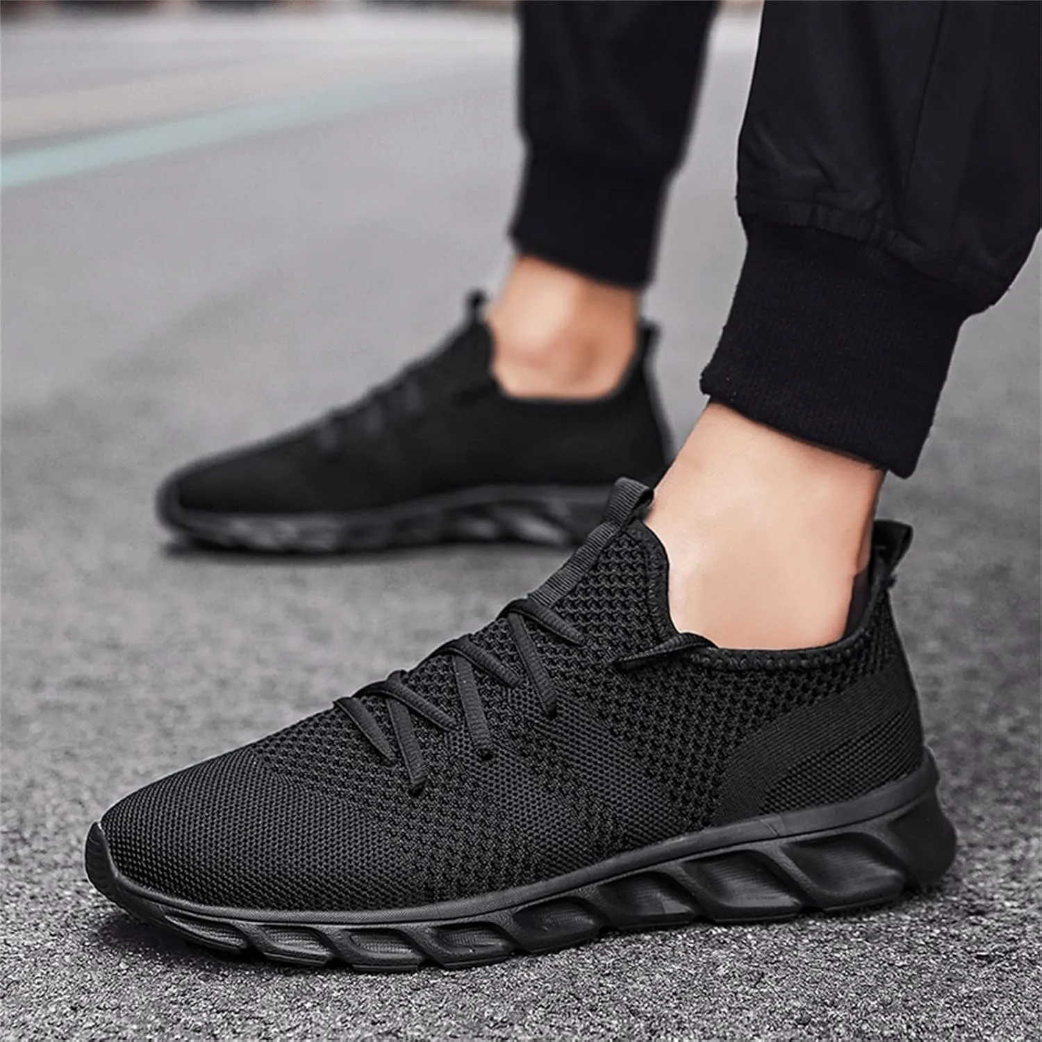 Men's Lace Up Memory Foam Sneakers Lightweight Breathable Slip On Running Shoe Men's Comfortable Canvas Shoes