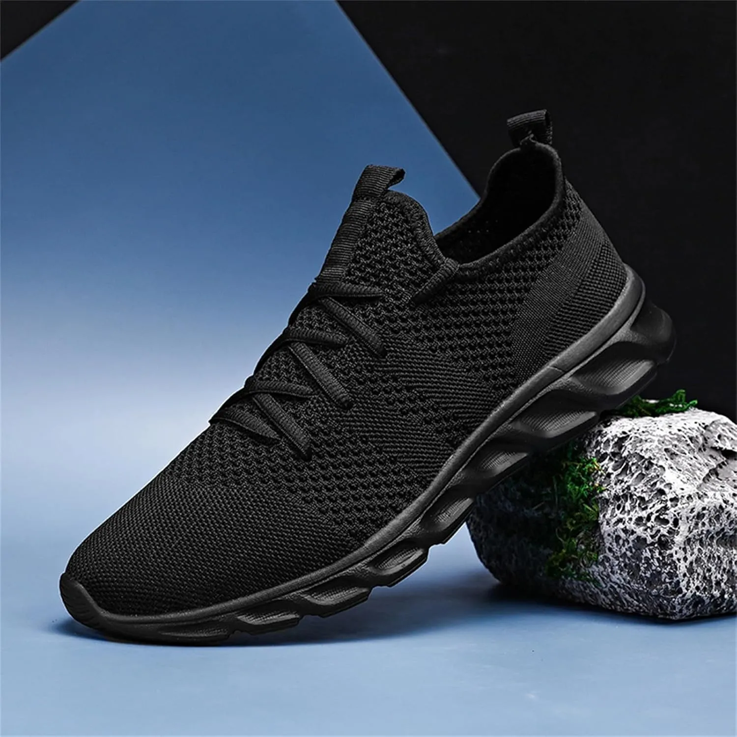 Men's Lace Up Memory Foam Sneakers Lightweight Breathable Slip On Running Shoe Men's Comfortable Canvas Shoes