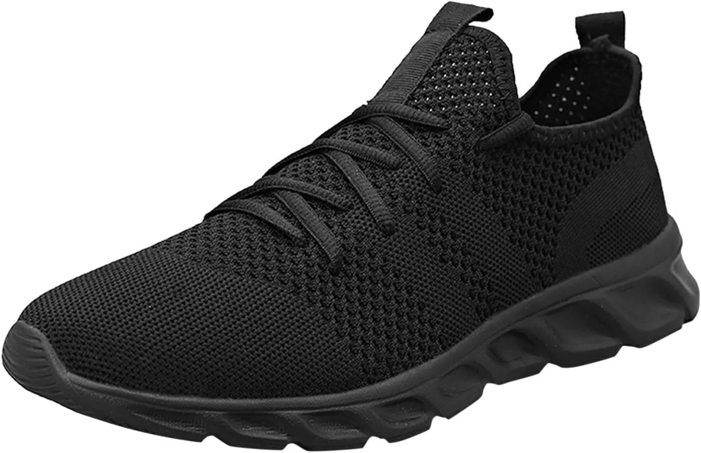 Men's Lace Up Memory Foam Sneakers Lightweight Breathable Slip On Running Shoe Men's Comfortable Canvas Shoes