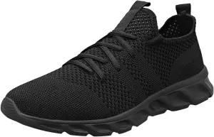 Men's Lace Up Memory Foam Sneakers Lightweight Breathable Slip On Running Shoe Men's Comfortable Canvas Shoes