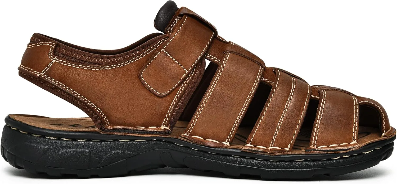 Mens Leather Sandals Athletic Fisherman Sandal Casual Summer Shoes for Men Outdoor