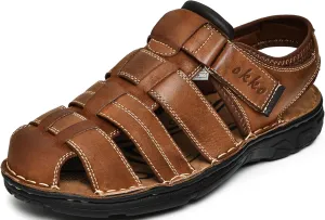 Mens Leather Sandals Athletic Fisherman Sandal Casual Summer Shoes for Men Outdoor