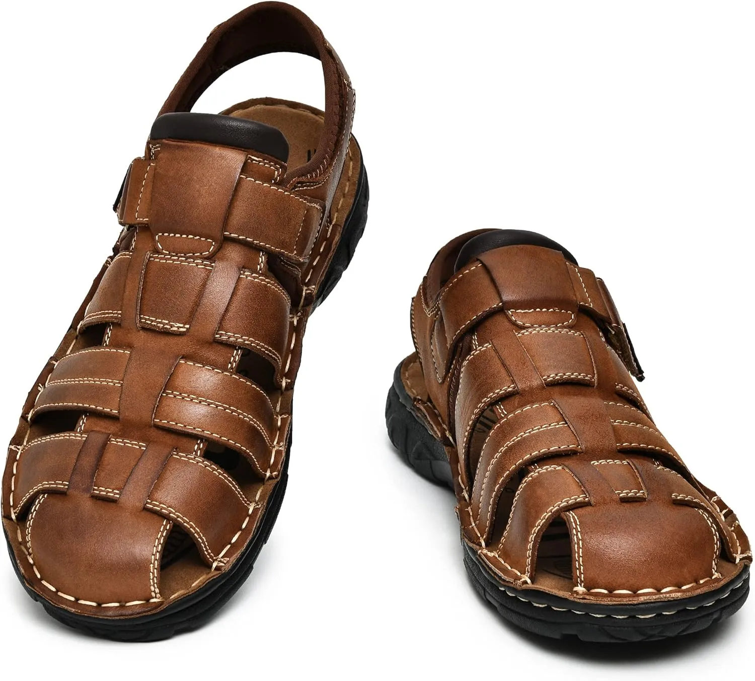 Mens Leather Sandals Athletic Fisherman Sandal Casual Summer Shoes for Men Outdoor