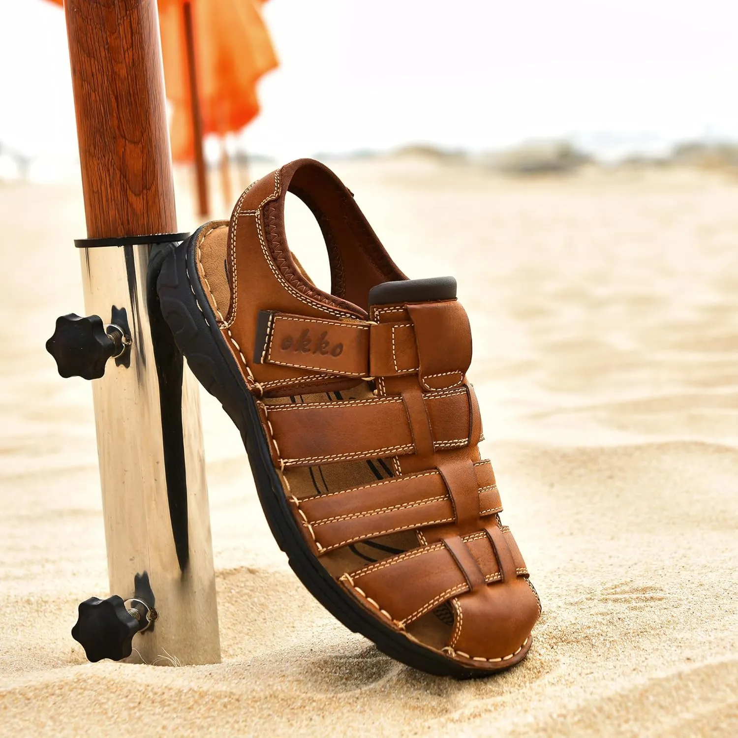 Mens Leather Sandals Athletic Fisherman Sandal Casual Summer Shoes for Men Outdoor
