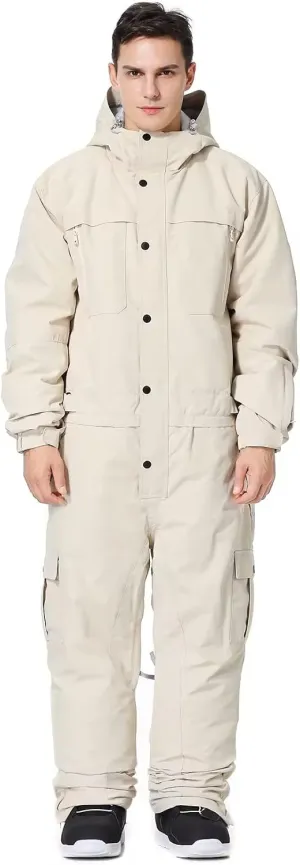 Mens One Piece Ski Suit Colorful Jumpsuits Snowboard Snowsuits Winter Outdoor Waterproof for Snow Sports