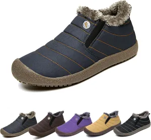 Men's Waterproof Warm Plush Lined Outdoor Snow Ankle Boots, Winter Boots For Man Waterproof Snow Anti-Slip
