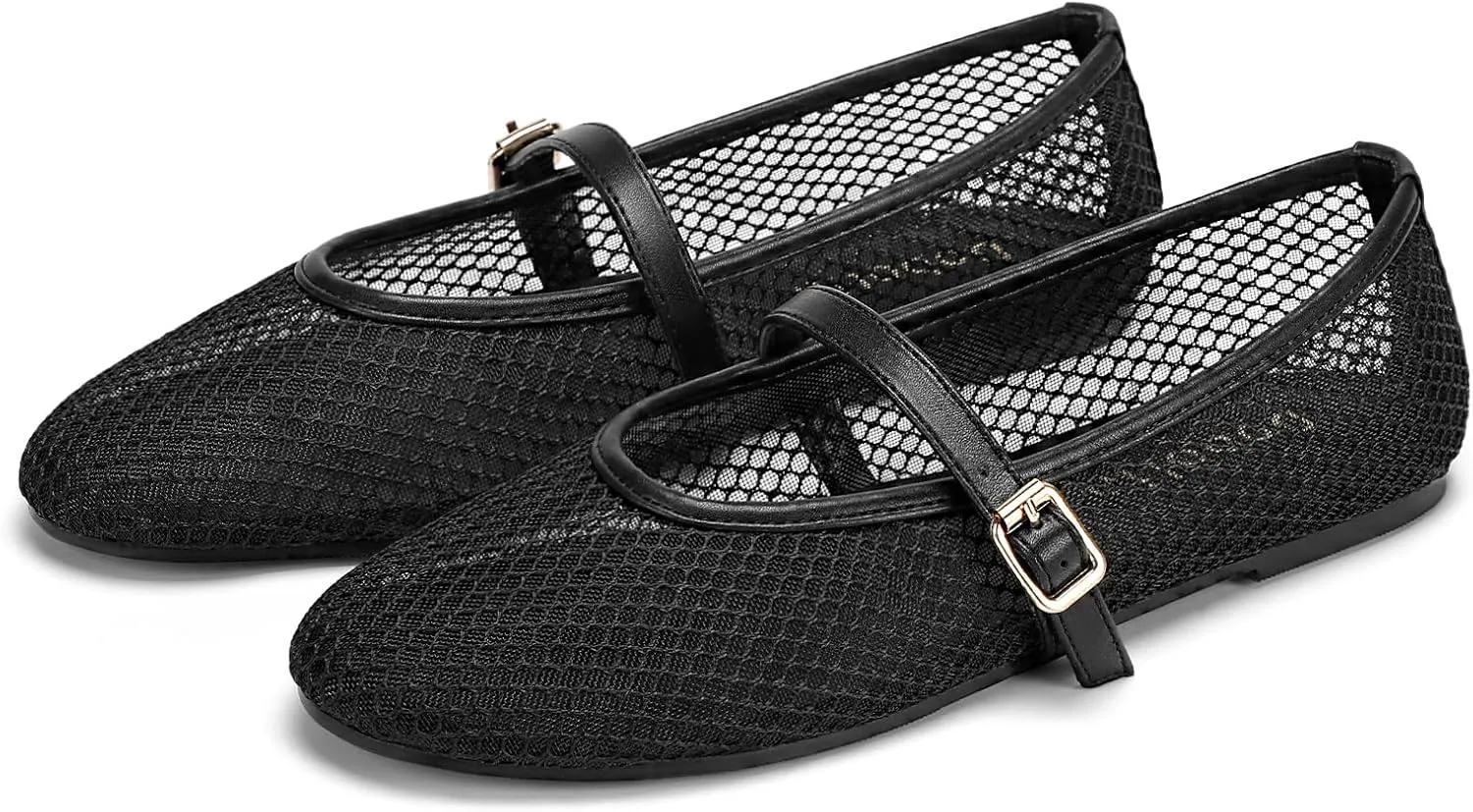 Mesh Ballet Flats for Women Round Toe Mary Jane Shoes Sexy Fishnet Trendy Dressy Ballerina Flat Shoes 2025