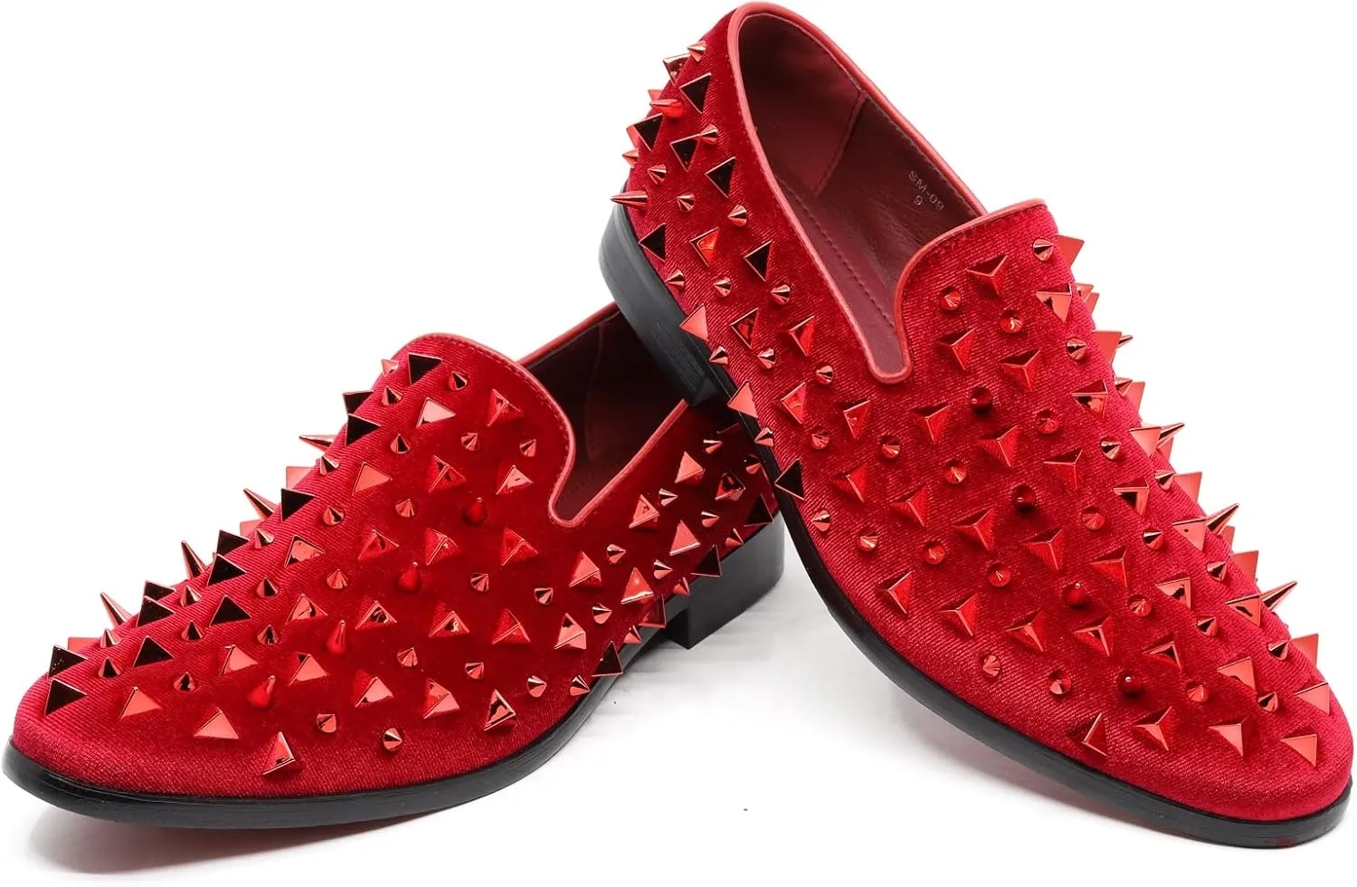 Metrocharm Men's Velvet Fashion Smoking Spike Slipper Dress Tuxedo Loafer Slip On Shoe SM-09