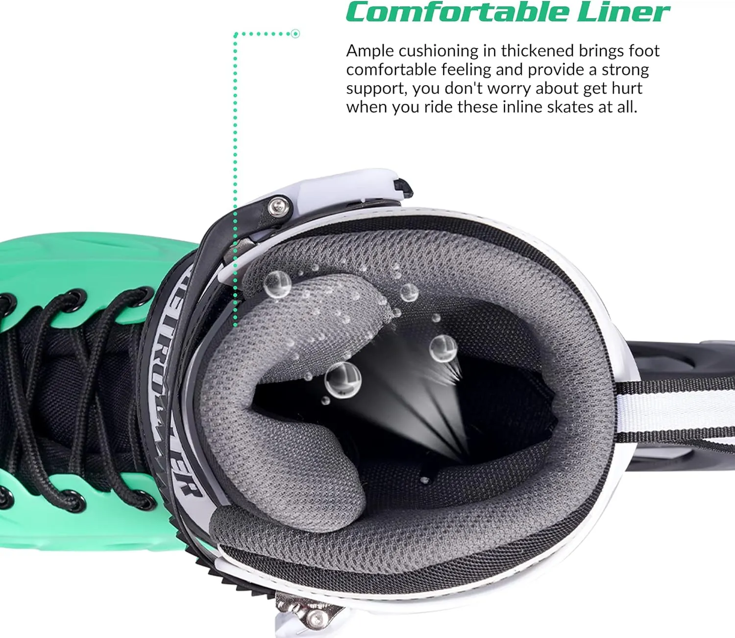 METROLLER Inline Skates for Girls and Boys, Women, Men 4 Sizes Adjustable Inline Skates with Light Up Wheels, Illuminating Beginner Skates for Kids 5-8 8-12 & Adult Youth.