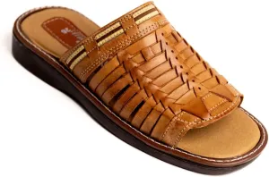Mexico en la Piel Handmade Leather Huaraches for Men - Slip-On Open Toe Sandals - Comfortable, Breathable, Lightweight, Water Resistant, Tan Color - Sizes 7US -12US