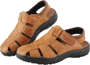 MGGMOKAY Men's Fisherman Sandals Summer Genuine Leather Breathable Outdoor Sandal Closed Toe