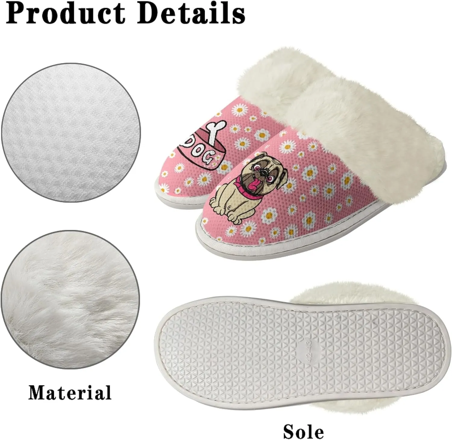 Micoklinlin Women's Slippers Cute Plush Fuzzy Lined House Shoes for Men Comfy Flannel Bedroom Slippers for Autumn Winter