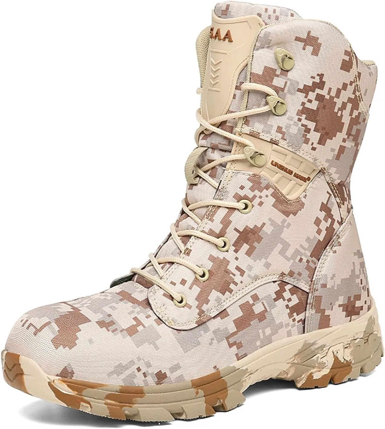 Military and Tactical Boots for Men, Autumn and Winter High-top Waterproof Non-slip Camouflage Combat Boots, for Outdoor Desert Lace-up Mountaineering Boots