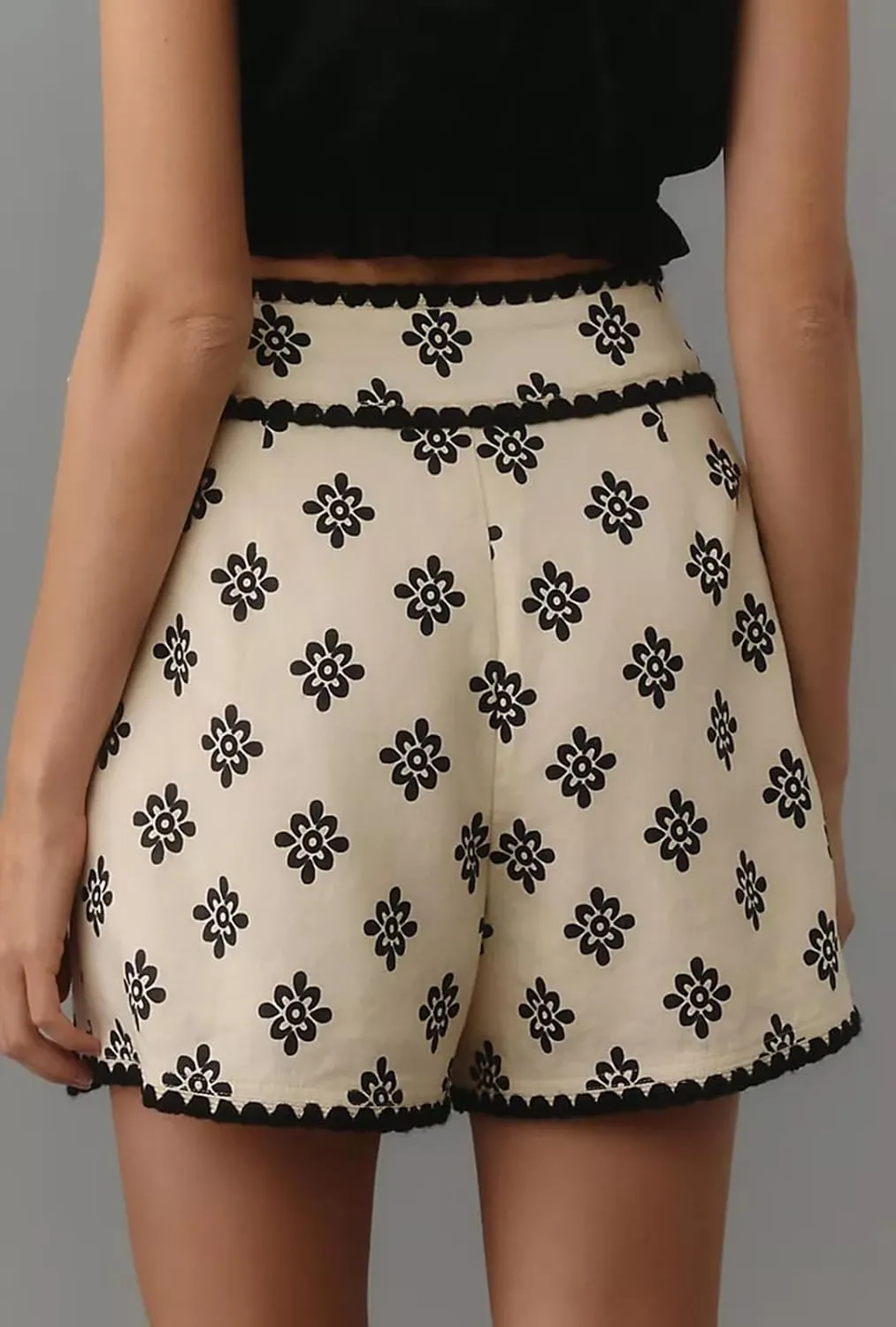 Mini Wrap Skirt Short for Women Flowy Bodycon Print Elastic Waist Fall Casual Beige Skort