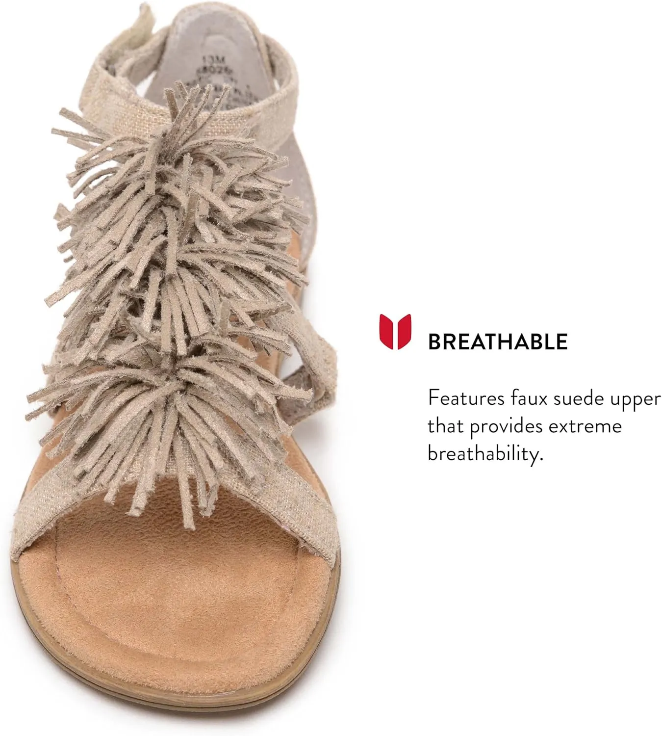 Minnetonka Eloise - Strap Sandals for Toddlers Crafted with Faux Suede Upper, Fabric Lining, Velcro Ankle Strap Closure, Cushioned Footbed, and Rubber Outsole