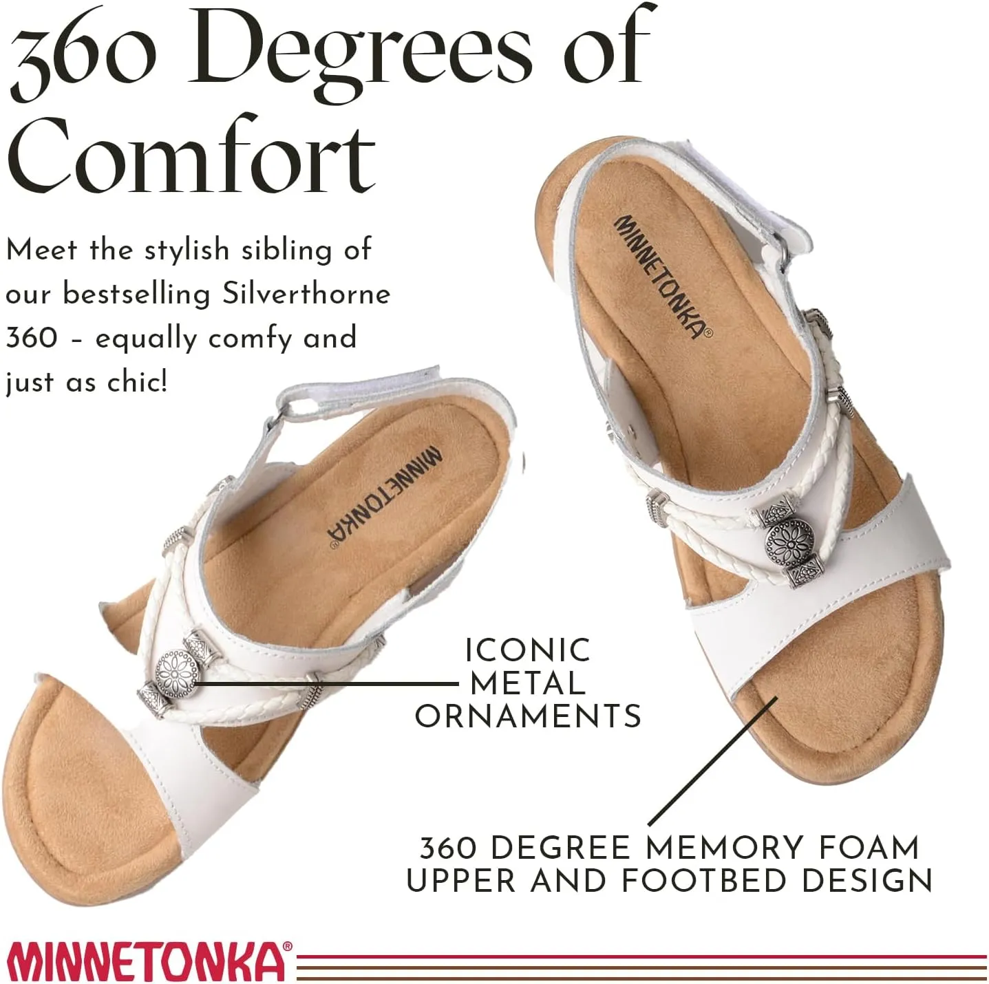 Minnetonka Women's Silvie and Silverthorne 360 Ornamented Sandals.