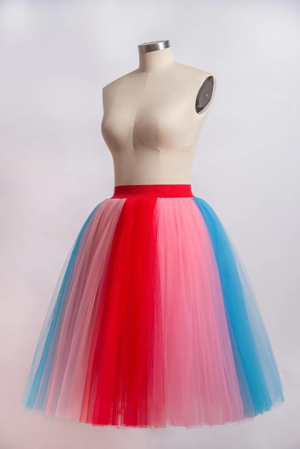 MisShow Womens Rainbow Tutu Skirt Layered Tulle Skirt Girls Colorful Halloween Costumes Tutu