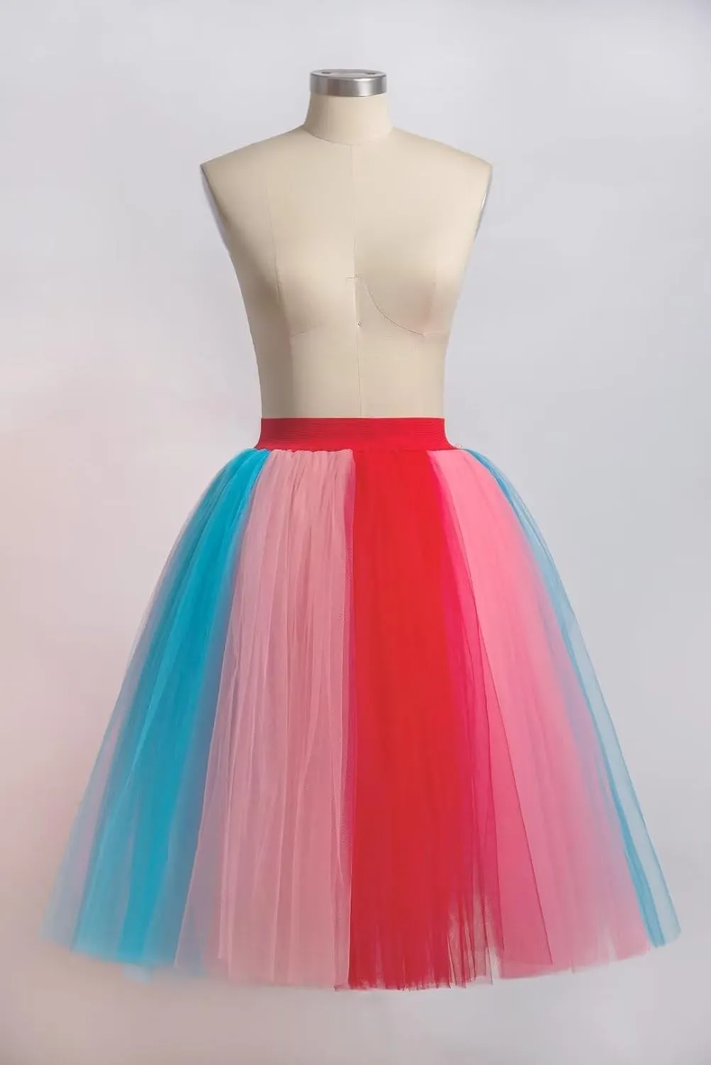 MisShow Womens Rainbow Tutu Skirt Layered Tulle Skirt Girls Colorful Halloween Costumes Tutu