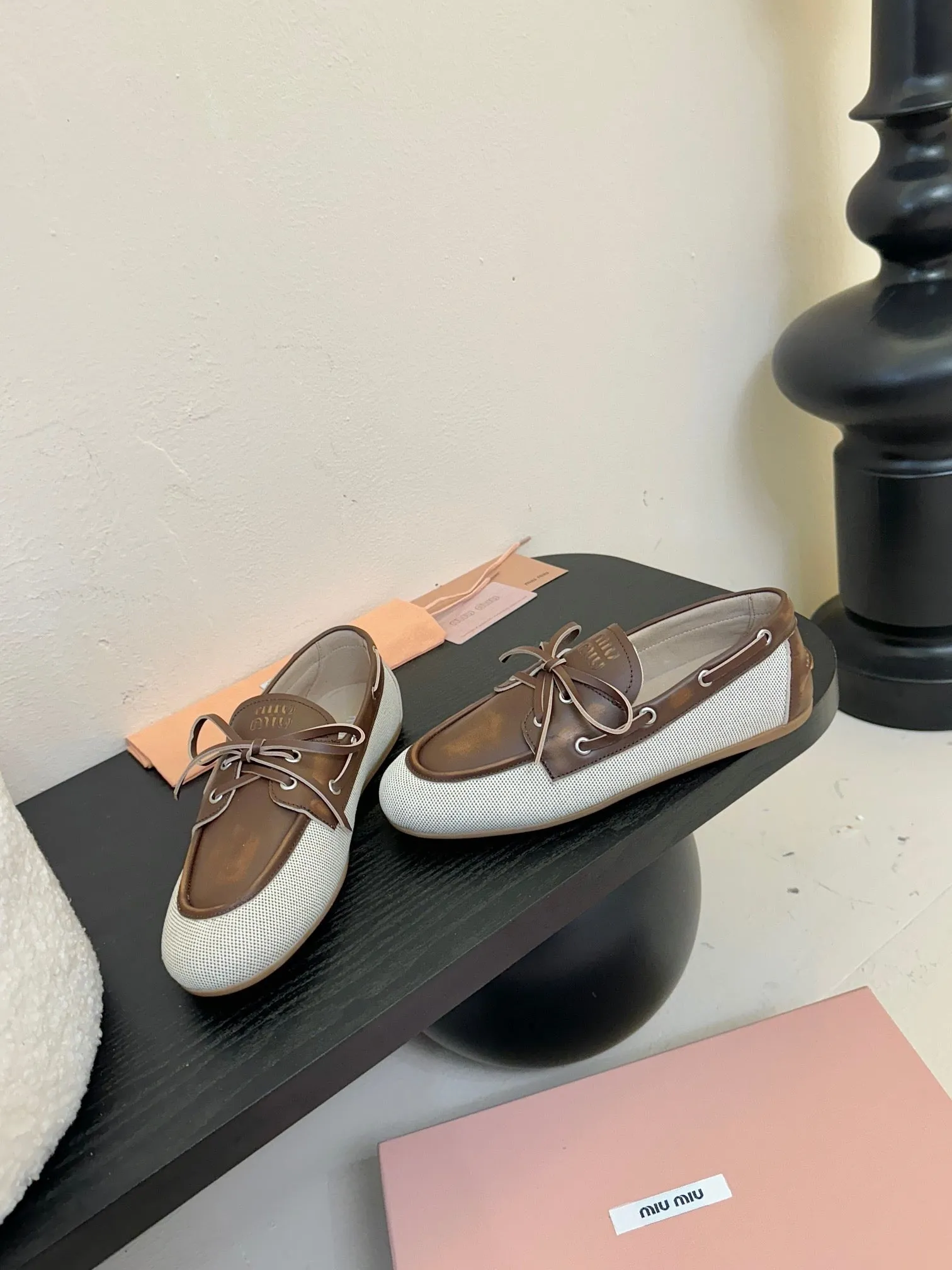 Miu 25C Loafers Brown Leather 235814